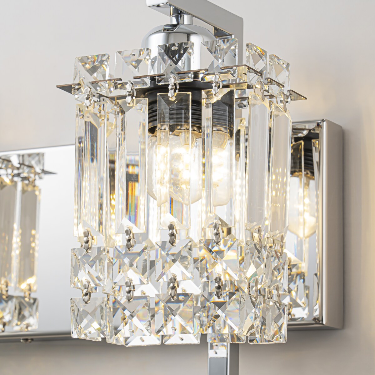 3-Light Modern Glam Bathroom Vanity Lights Crystal Wall Sconce Light for Mirror