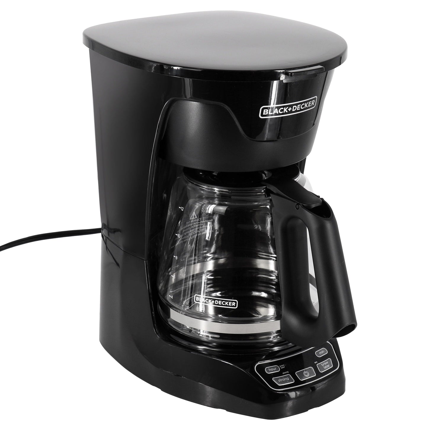 Cafetière programmable Black and Decker 12 tasses avec technologie Vortex, noire