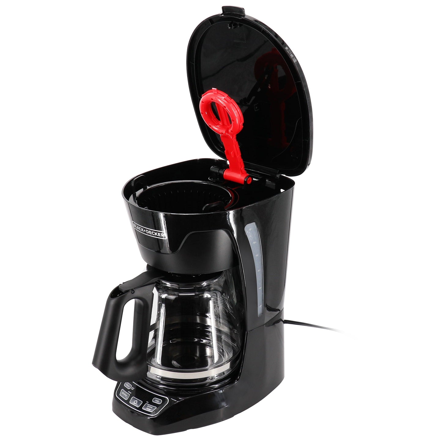 Cafetière programmable Black and Decker 12 tasses avec technologie Vortex, noire