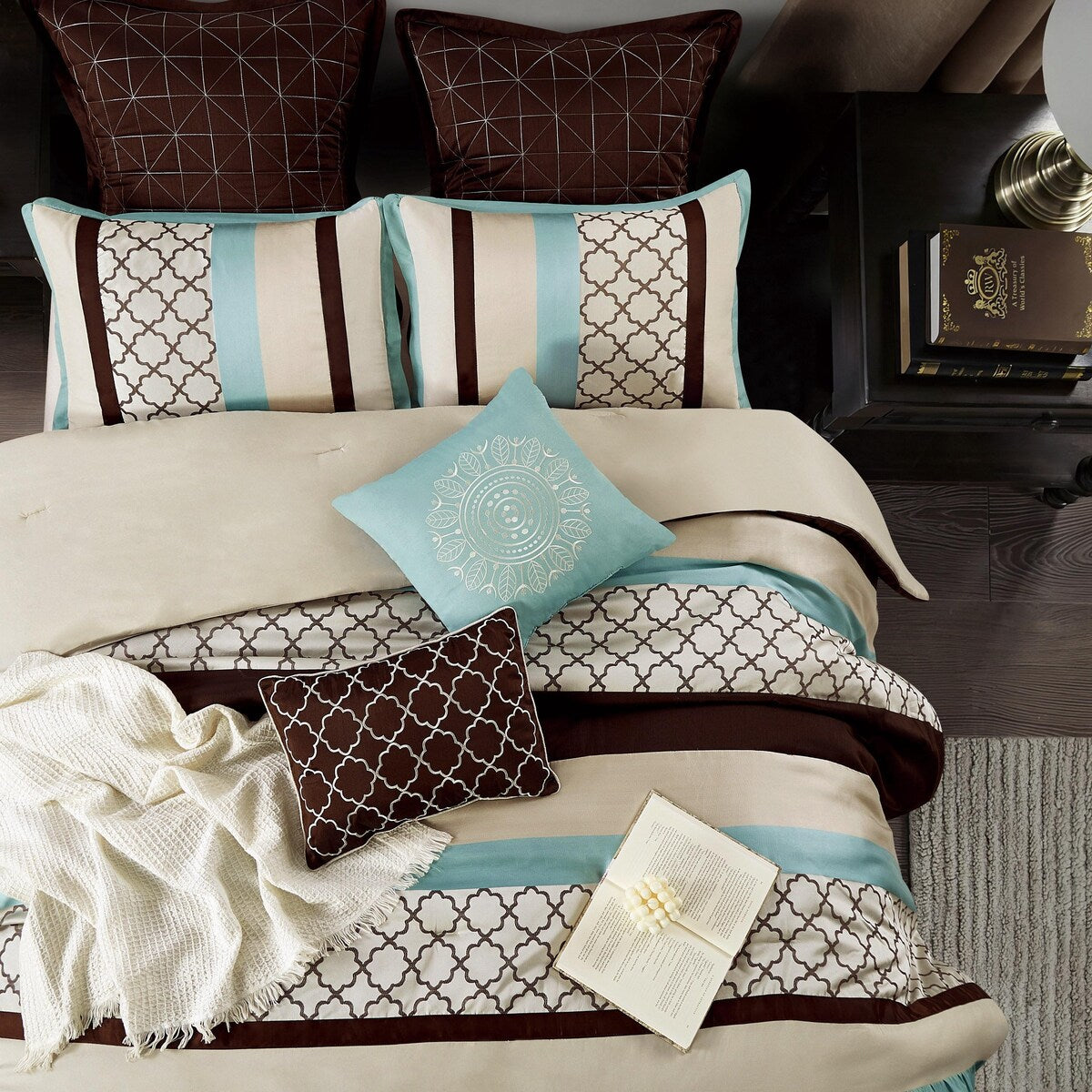 Nanshing Avalon Trellis 8-Piece Moroccan Print Comforter Set
