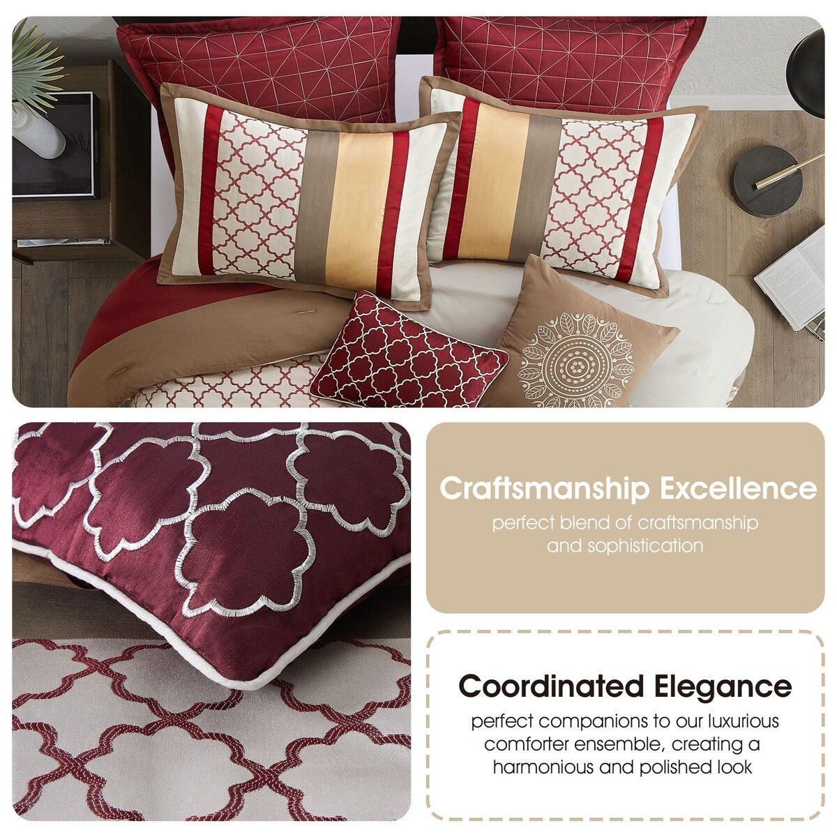 Nanshing Avalon Trellis 8-Piece Moroccan Print Comforter Set