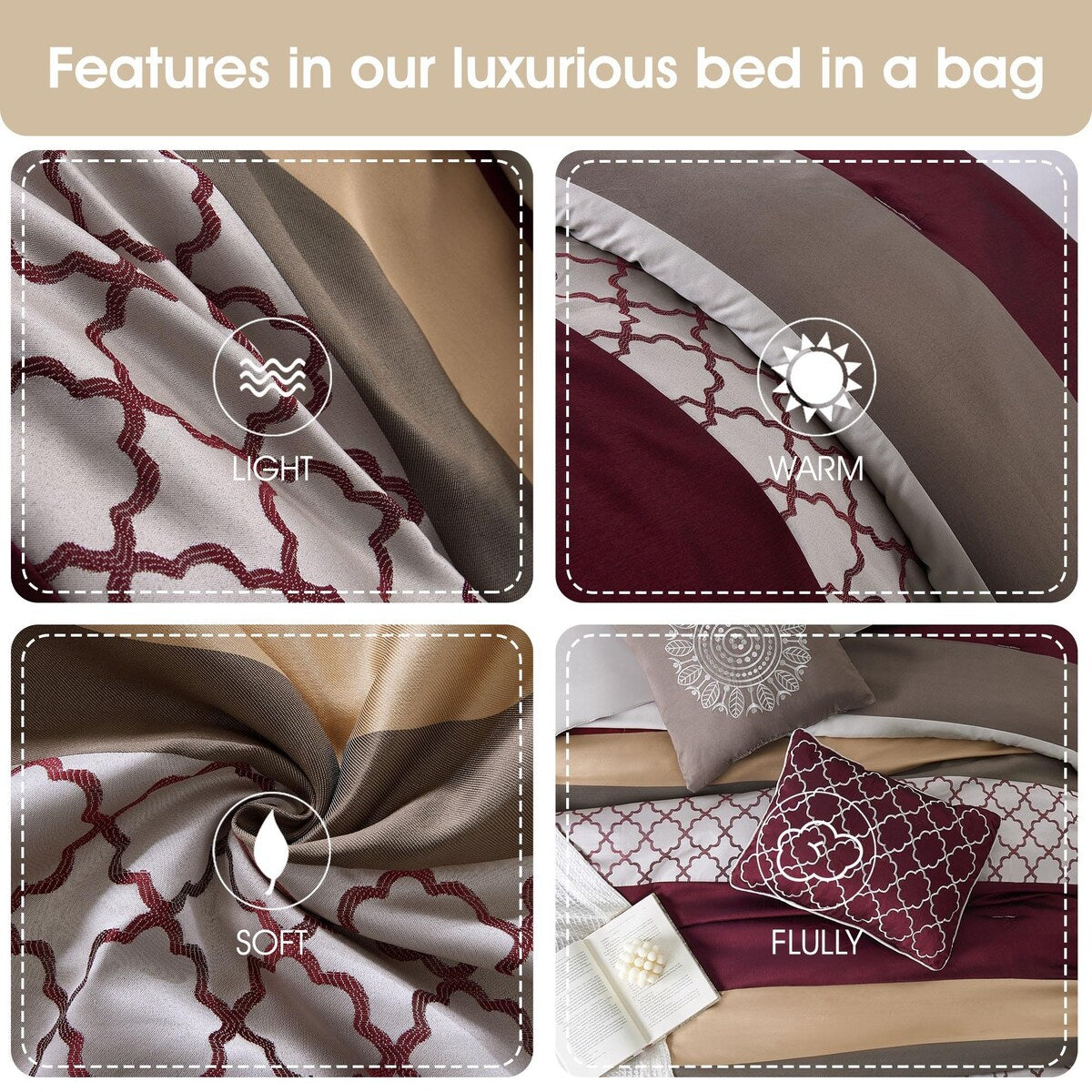 Nanshing Avalon Trellis 8-Piece Moroccan Print Comforter Set