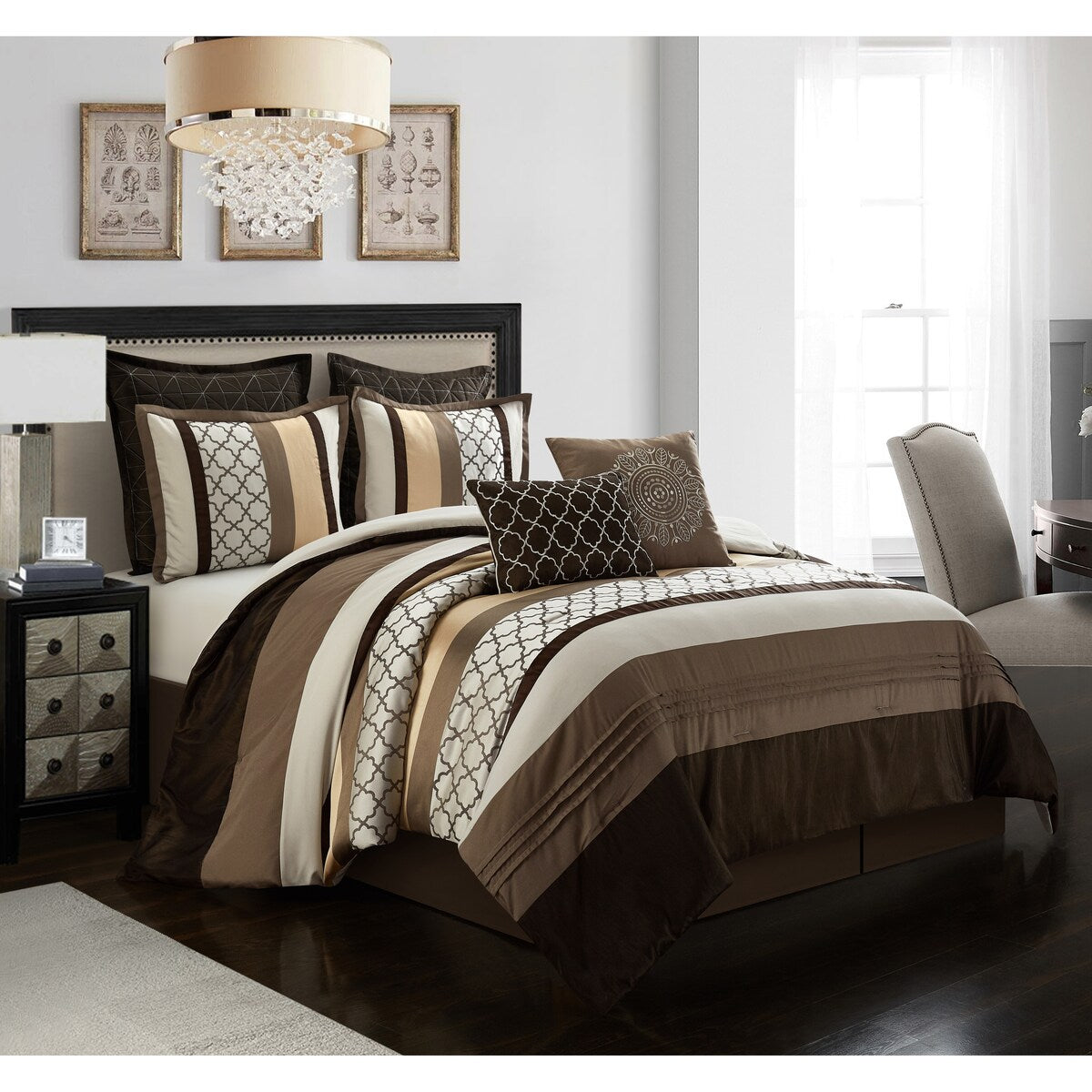 Nanshing Avalon Trellis 8-Piece Moroccan Print Comforter Set