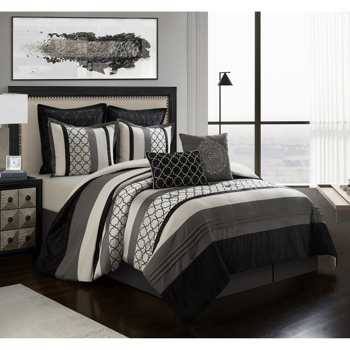 Nanshing Avalon Trellis 8-Piece Moroccan Print Comforter Set