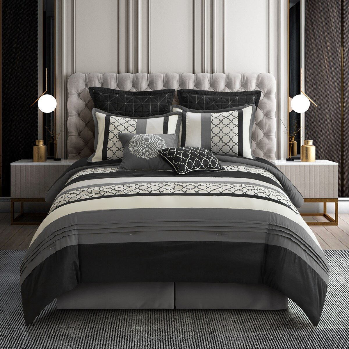 Nanshing Avalon Trellis 8-Piece Moroccan Print Comforter Set