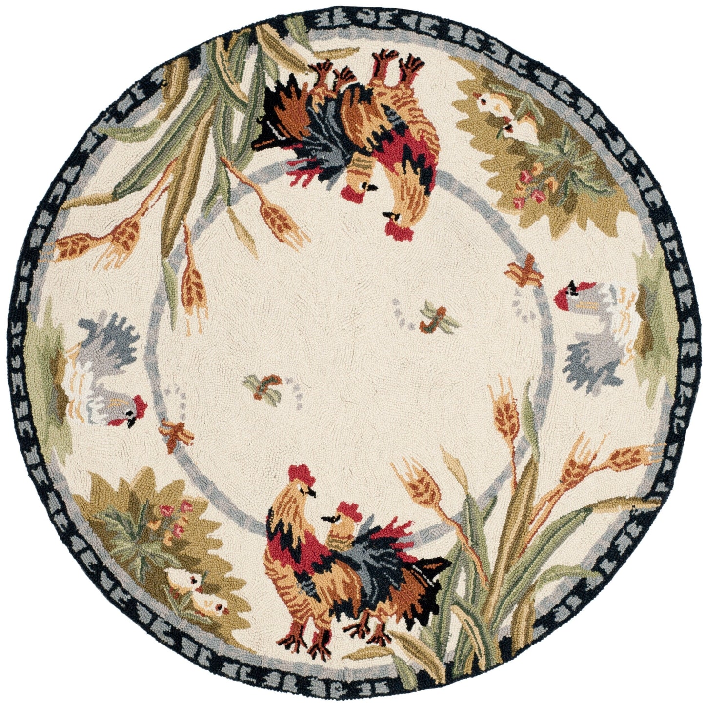 SAFAVIEH Handmade Chelsea Yauheniya French Country Rooster Wool Rug