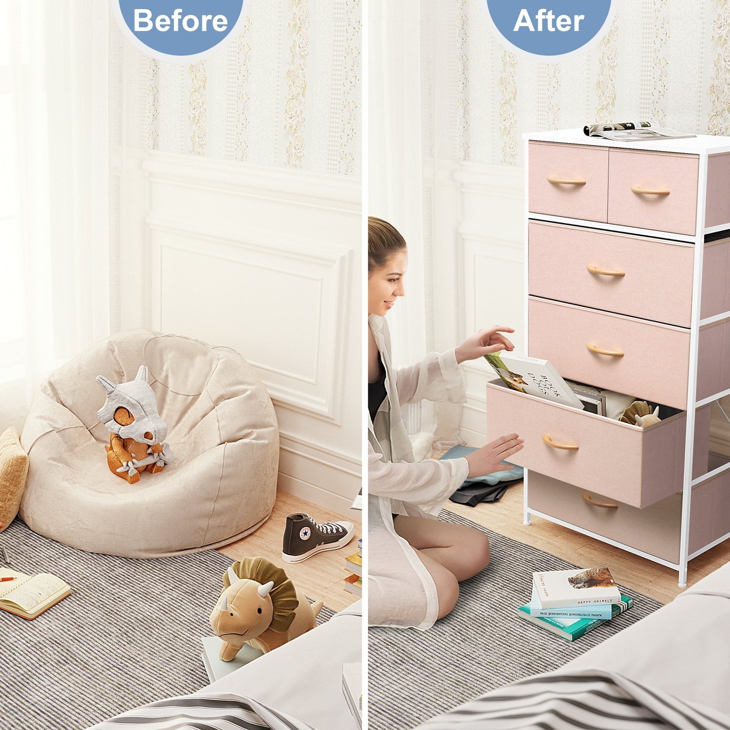 6-drawer Chest Vertical Dresser Storage Tower by Crestlive Products