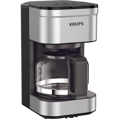 Compact 5-Cup Coffee Maker, Stainless Steel, Pause & Brew, Keep Warm, Reusable Filter, Drip-Free Carafe