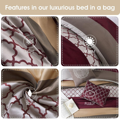 Nanshing Avalon Trellis 8-Piece Moroccan Print Comforter Set