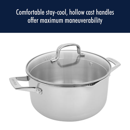 Cocotte en acier inoxydable Henckels Clad H3 de 6 pintes avec couvercle