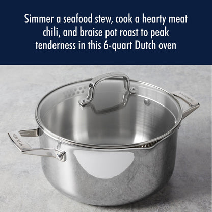 Cocotte en acier inoxydable Henckels Clad H3 de 6 pintes avec couvercle