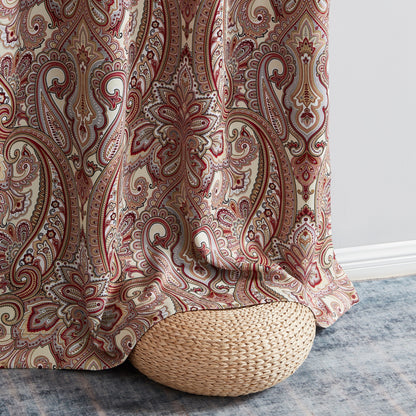 HLC.me Paris Paisley Print Light Reducing Filtering Grommet Window Curtain Panels - Set of 2