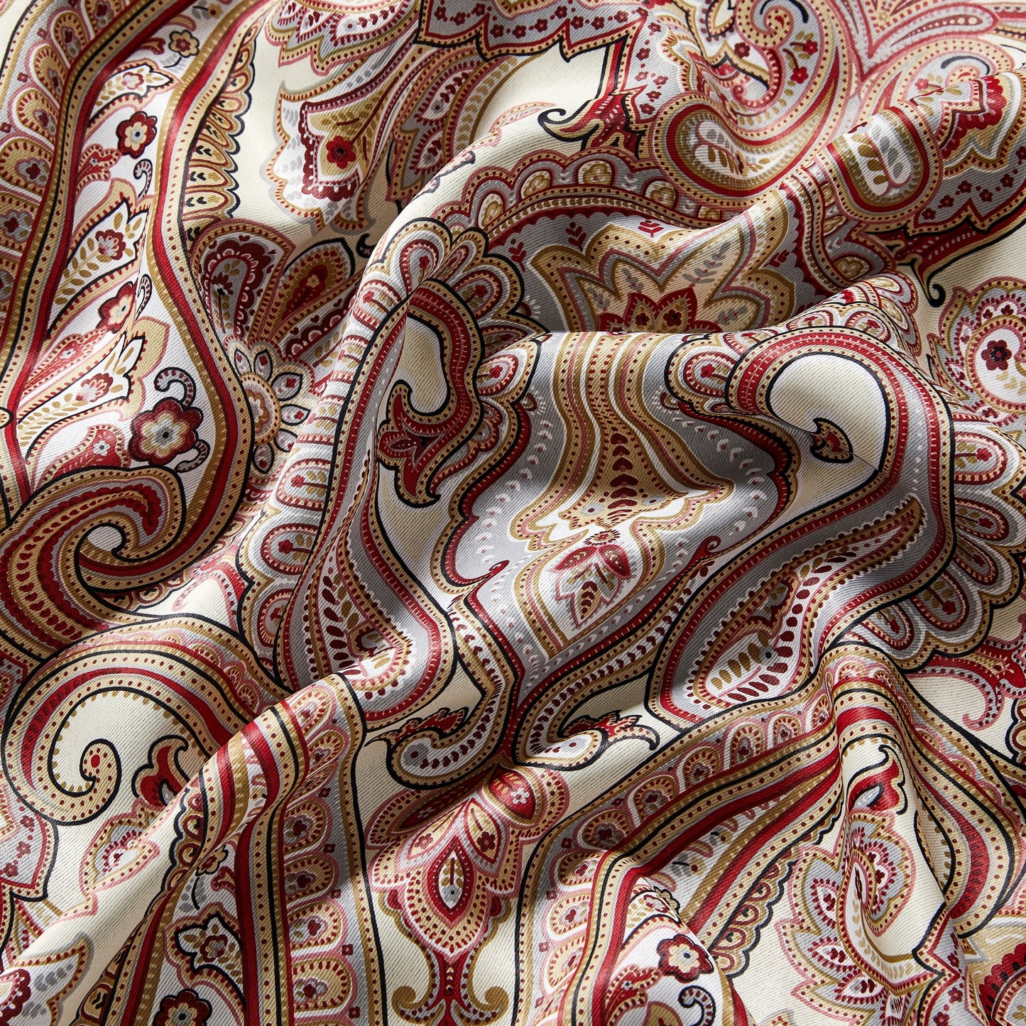 HLC.me Paris Paisley Print Light Reducing Filtering Grommet Window Curtain Panels - Set of 2